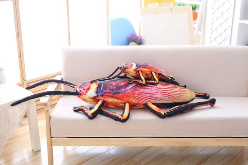 抖音网红创意仿真ins蟑螂小强抱枕毛绒玩具搞怪大号公仔玩偶娃娃 - 图1