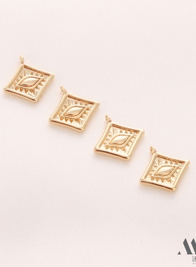 迷饰妮女金属镀金保色设计感吊坠