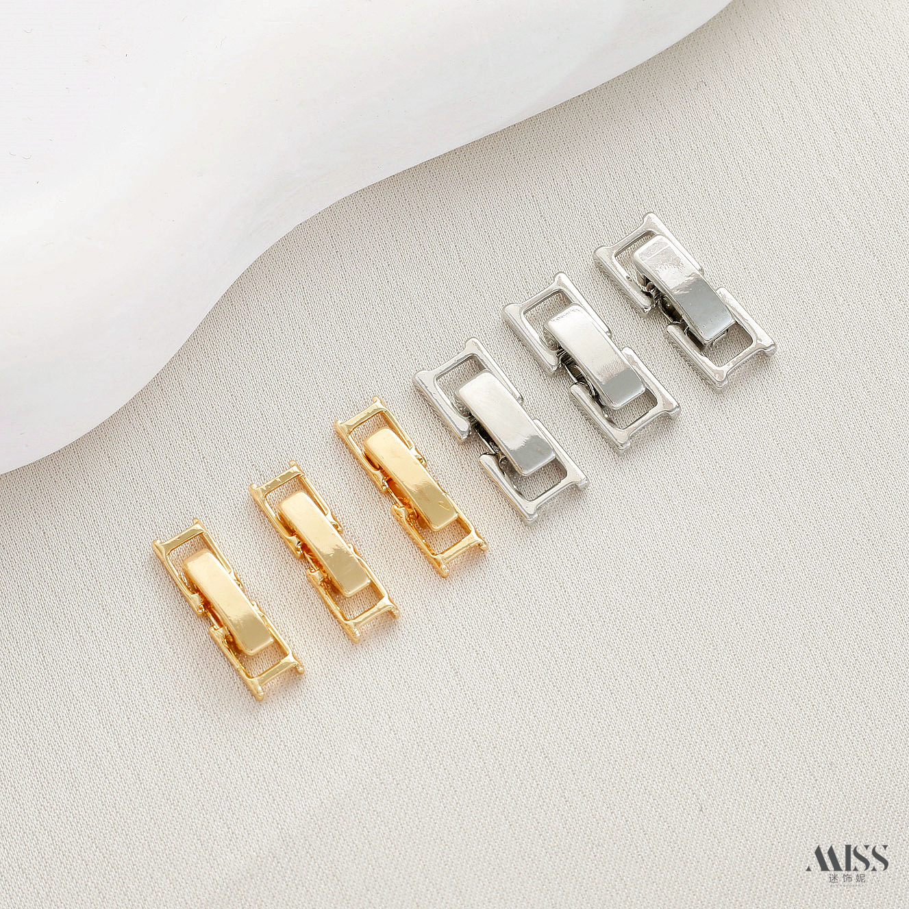 14K真金保色链接扣三件套锆石手链项链连接扣子diy皮带扣饰品配件 - 图0