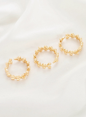 祢饰妮铜镀真金活口戒托戒指