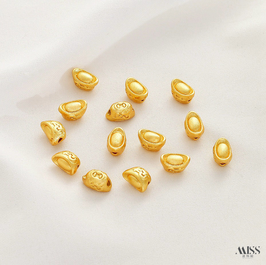 沙金强保色拉丝葫芦财字小元宝隔珠diy手工手链项链串珠饰品配件,淘宝优惠券,粉丝福利购,淘宝优惠卷