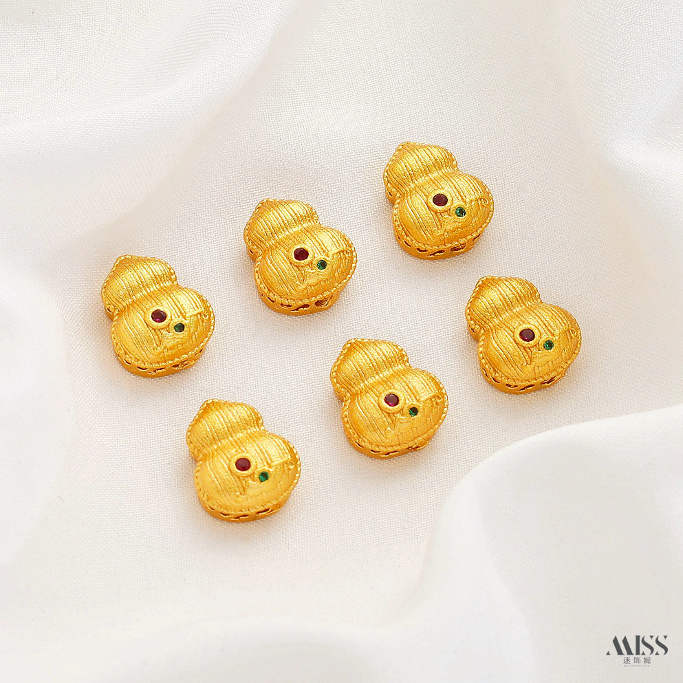 沙金强保色拉丝葫芦财字小元宝隔珠diy手工手链项链串珠饰品配件,淘宝优惠券,粉丝福利购,淘宝优惠卷