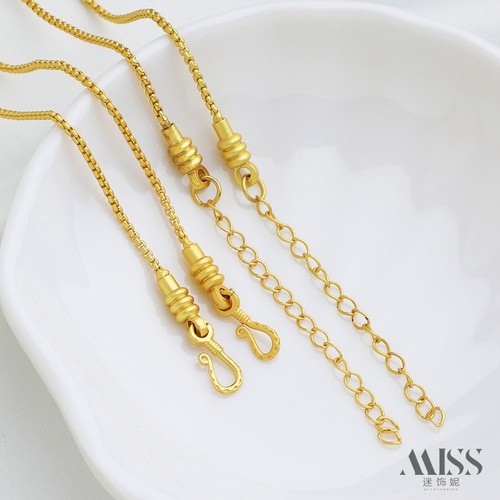 18K包金保色哑金手链蛇骨调节延长链diy串珠手串沙金饰品配件 - 图3