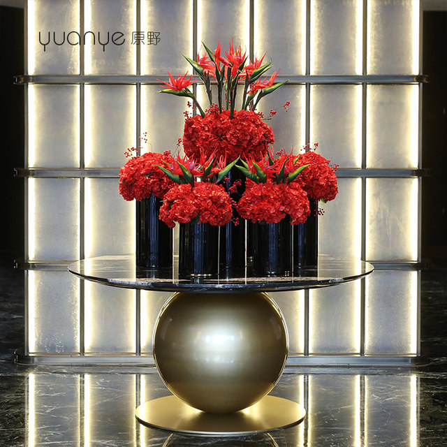 Field artificial flowers, green plants and floral arrangements