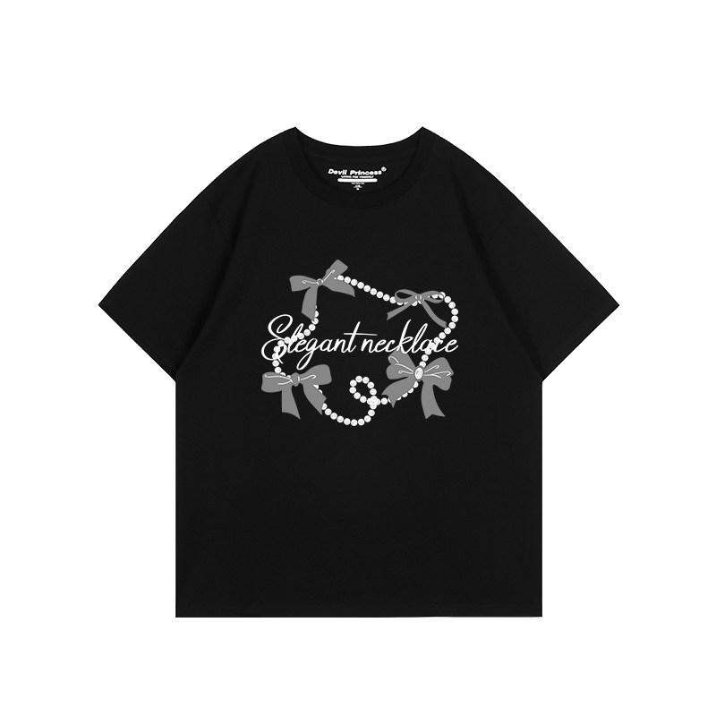 超好看设计感甜酷风灰色短袖t恤女宽松显瘦百搭蝴蝶结印花上衣夏,淘宝优惠券,粉丝福利购,淘宝优惠卷