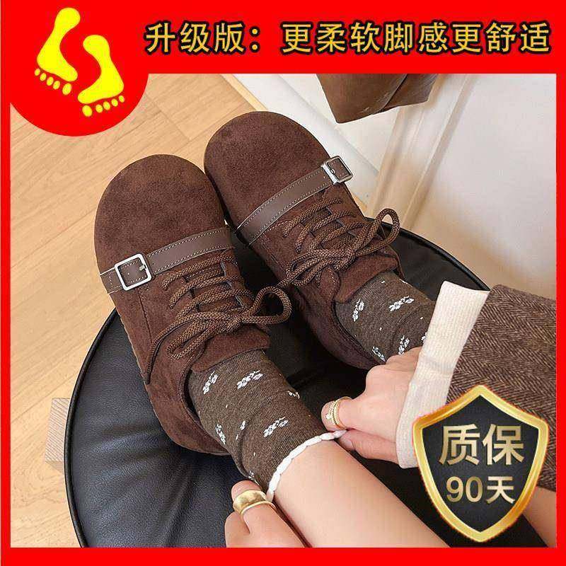 春季绝美系带厚底深口鞋女加绒勃肯鞋2026年新款内增高玛丽0116z,淘宝优惠券,粉丝福利购,淘宝优惠卷