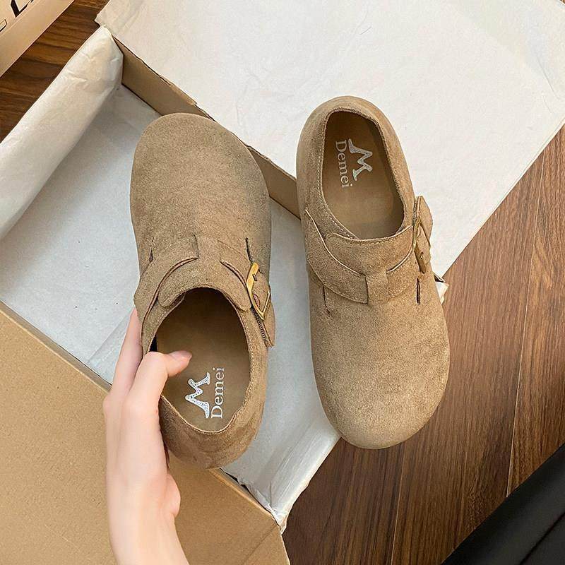 春季季勃肯鞋女一脚蹬女鞋2026年新款丑萌豆豆鞋单鞋博肯奶0116z,淘宝优惠券,粉丝福利购,淘宝优惠卷