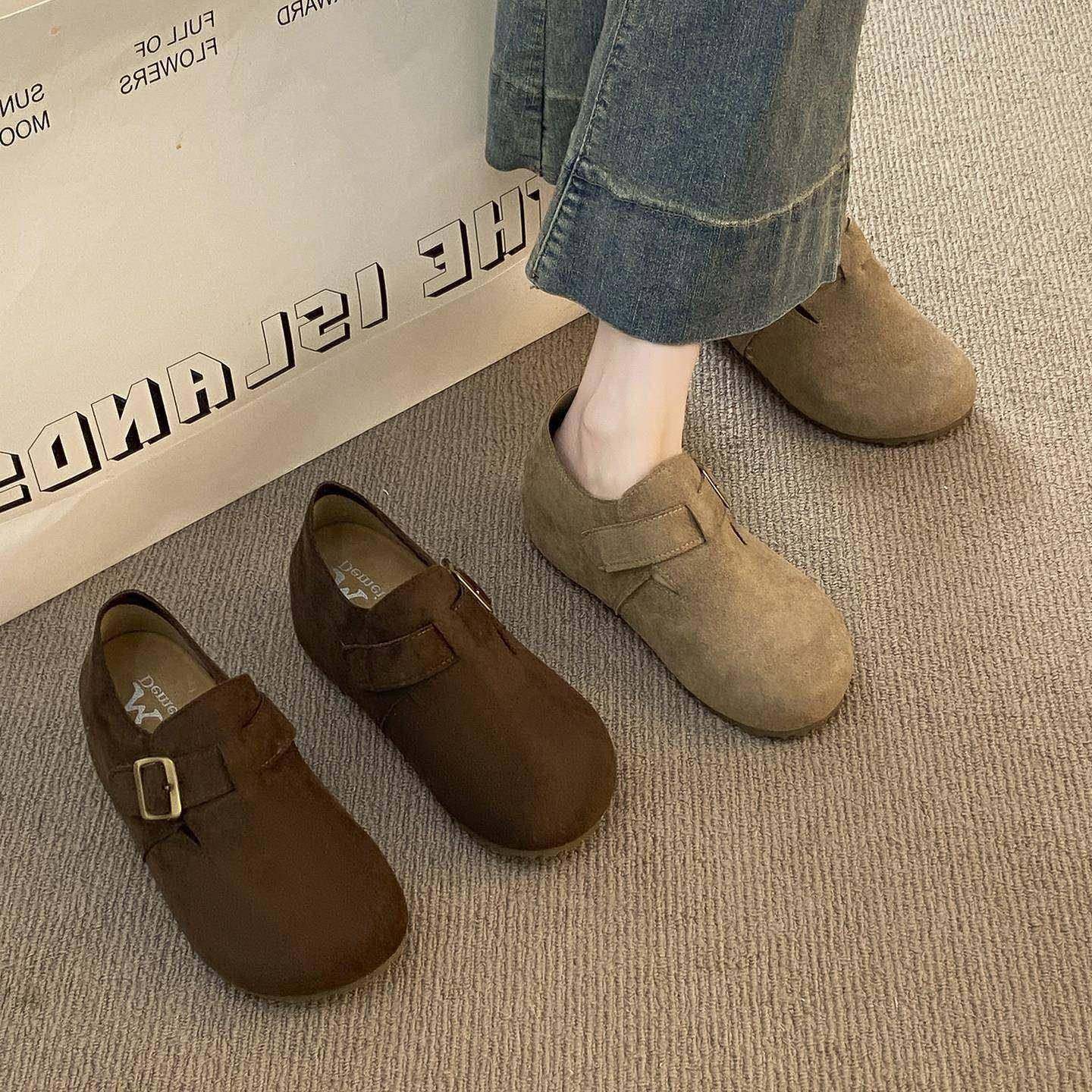 春季季勃肯鞋女一脚蹬女鞋2026年新款丑萌豆豆鞋单鞋博肯奶0116z,淘宝优惠券,粉丝福利购,淘宝优惠卷