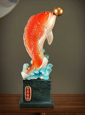 树脂祝福新中式客厅鱼摆件