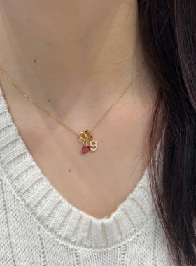 爱心数字项链细款锁骨链