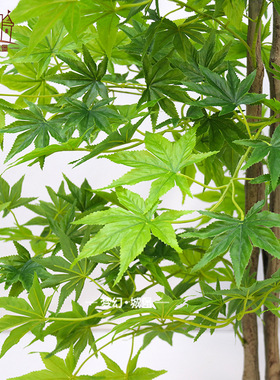 仿真枫树盆栽室内商场橱窗装饰盆景摆件绿枫仿真植物落地塑料假树