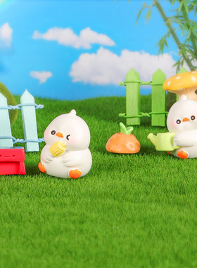 新款春游小鸭子微景观园艺摆件 DIY多肉植物装饰 蛋糕配件工艺品