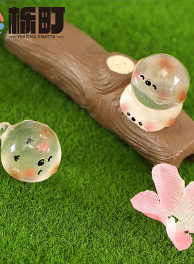 微景观摆件可爱夜光小团雀树脂工艺品汽车中控台摆件家居装饰