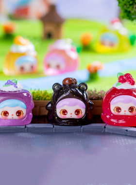 萌粒美食小动物甜品布丁头 微景观食玩diy装饰配件挂件盲袋小摆件