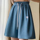 High-waisted shorts Huang Xiangting five-point thin American casual style