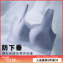 Moisturizing the Queens lingerie female autumn winter large breasts with small unmarks to collect the anti-sagging thin bra hood