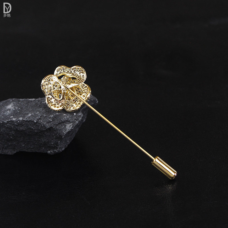 玫瑰花胸针锆石微镶简约时尚插针一字胸花日韩国女士西服外套配饰,淘宝优惠券,粉丝福利购,淘宝优惠卷