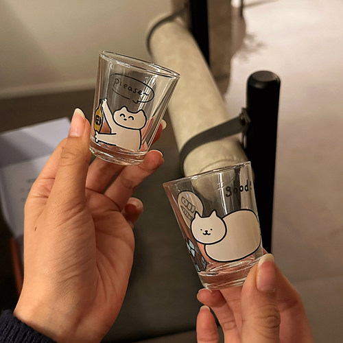 呆萌微醺小狗迷你小酒杯精致礼盒装家用烧酒杯派对情侣清酒杯送礼 - 图0