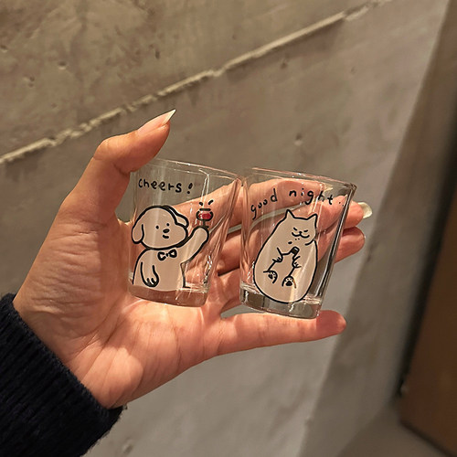 呆萌微醺小狗迷你小酒杯精致礼盒装家用烧酒杯派对情侣清酒杯送礼 - 图1