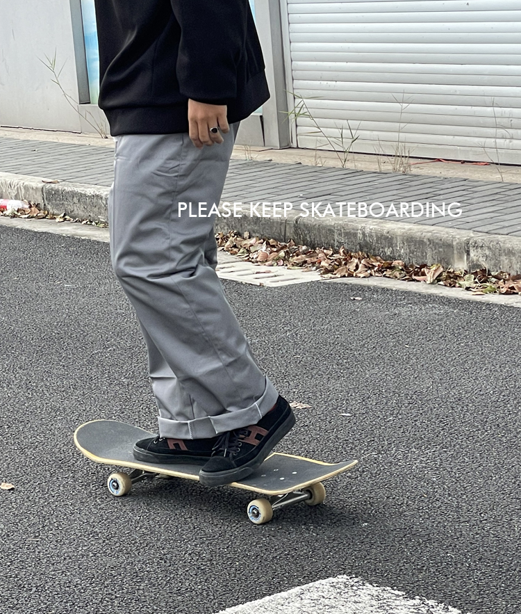 PKS skate 纯色美系街头滑板灰色风格工装裤 非dks 874 - 图3