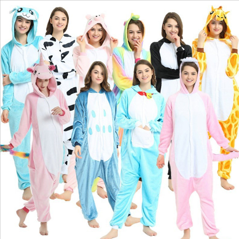 秋冬季可爱动物卡通动漫连体睡衣 誀艺睡衣/家居服套装