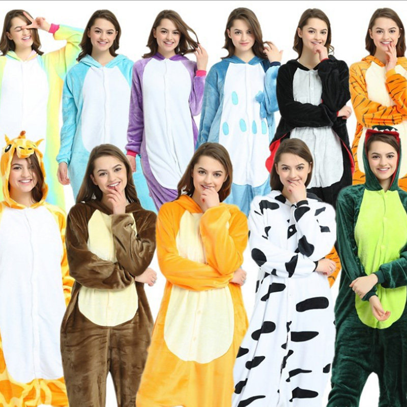 秋冬季可爱动物卡通动漫连体睡衣 誀艺睡衣/家居服套装