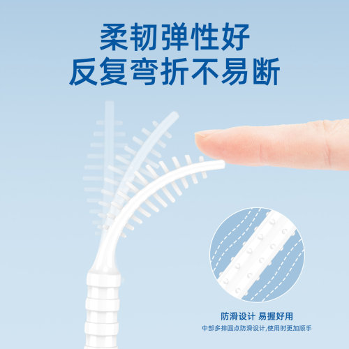 小鹿妈妈牙签刷一次性鱼骨便携式家用剔牙缝刷硅胶牙签刷1200支 - 图3