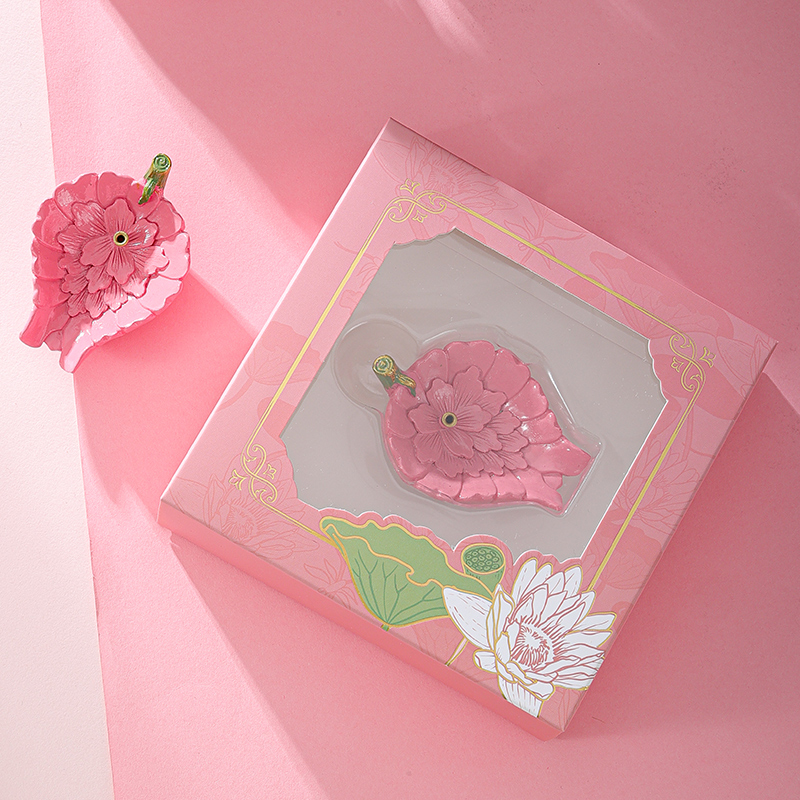 粉彩荷花秋操杯香插冰箱贴山东省湖北辽宁河南博物馆文创磁铁吸