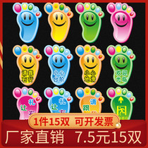 Small Feet Girl Floor Sticker Kindergarten School Ground Floor Steps Sticker Children Room Cartoon Waterproof Self-Glued Footprints Stickers