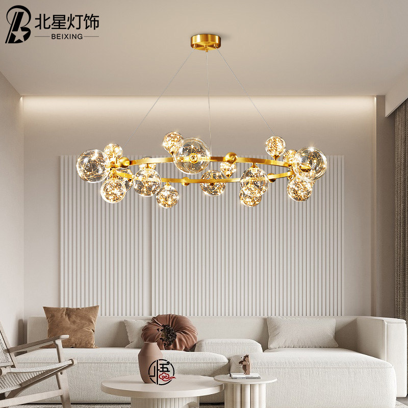 北欧吊灯客厅灯满天星灯具现代简约餐厅灯轻奢卧室主灯led灯分子_虎窝淘