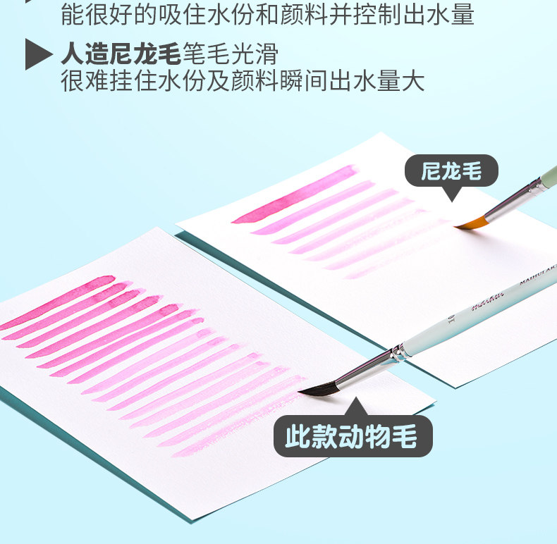 麦绘水彩笔套装水彩画笔动物毛成人初学者专业美术绘画毛笔圆头尖头水彩套装批发写生旅行画笔,淘宝优惠券,粉丝福利购,淘宝优惠卷