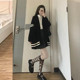 Loose lazy knitted cardigan baseball jersey sweater jacket
