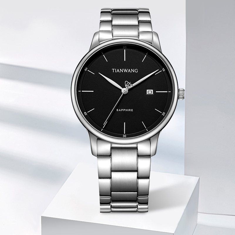 【超值优选】天王歆动系列石英情侣手表防水男女黑专柜同款31153