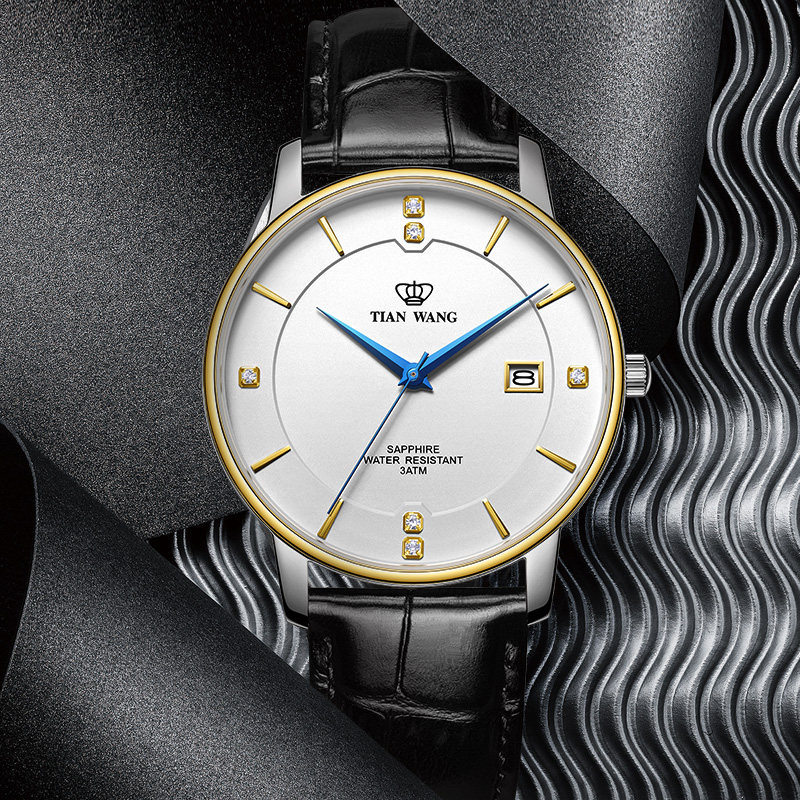 天王表品牌手表男士简约石英表时尚皮带手表情侣表3950专柜直发