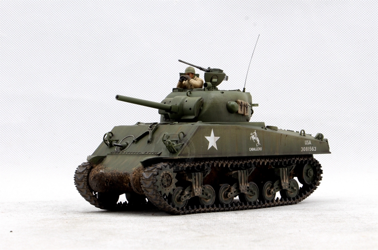 模型网 代工成品 非典制作 1/35 田宫 35250 美M4A3谢尔曼 带车长