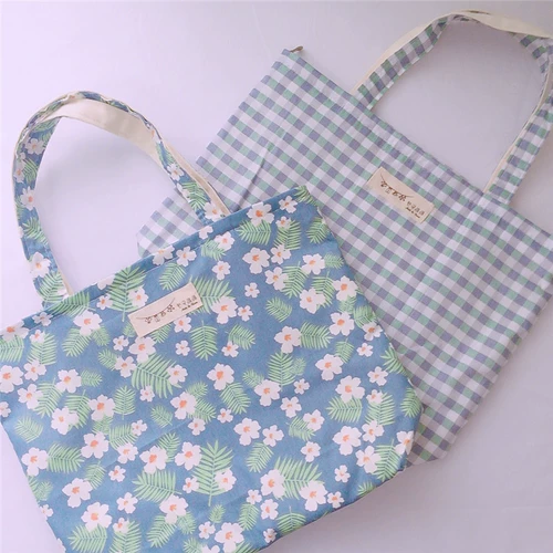 Японский свежий портативный тканевый мешок с молнией, сумка, из хлопка и льна