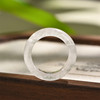 White ghost ring, crystal ring, plain ring, male and female couple ring, birthday gift for girlfriend