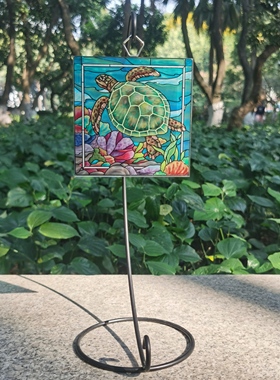 包邮清仓 绿海龟惊艳绚丽彩色玻璃摆件外贸原单AMIA创意礼物女生