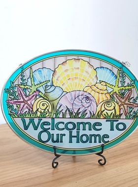 孤品！AMIA绚丽梦幻海螺海北彩色玻璃吊饰挂件外贸尾货收藏纪念