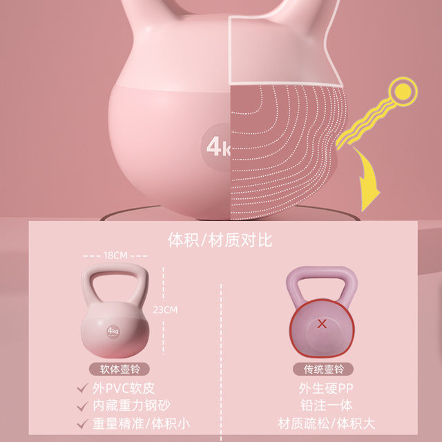 Kettlebell women's fitness home thin arm butt training equipment dumbbell lifting buttocks soft kettlebell squat strength training
