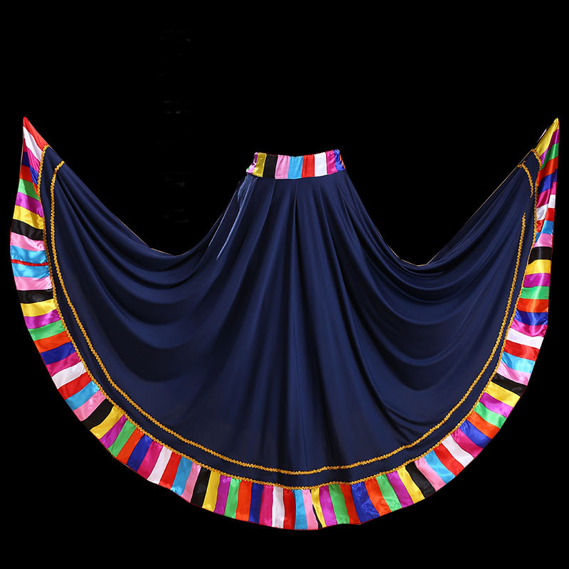 藏族舞蹈演出服装女成人大摆长裙 佐丽莎民族服装/舞台装