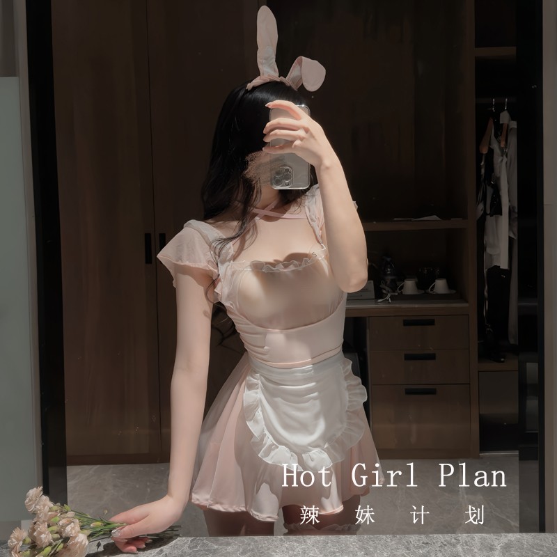辣妹计划:甜心泡芙*女仆cos兔女郎制服蕾丝性感睡衣纯欲qqny内衣 - 图0