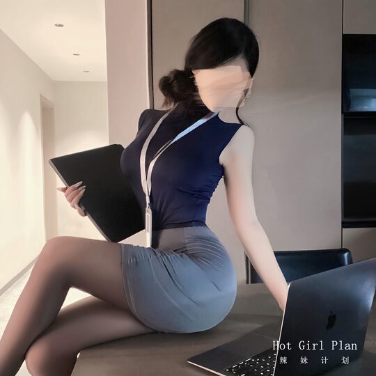 Sexy secretary cosplay pure desire sexy OL female teacher office uniform suit tight hip skirt