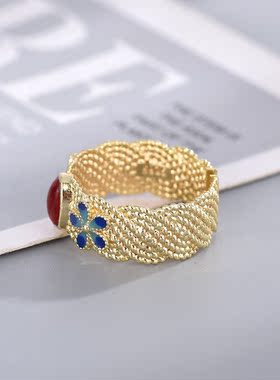 9h女925银复古气质戒指