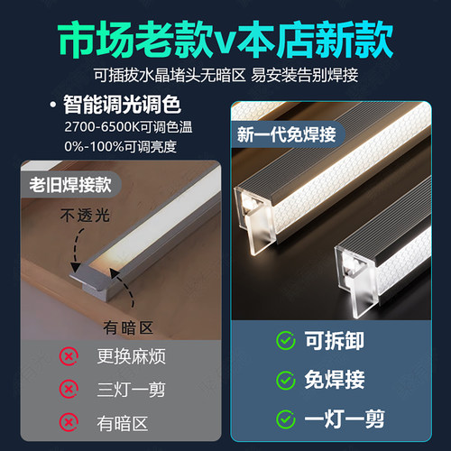 已接入米家APP嵌入式智能三色调光免焊橱柜灯led衣柜灯带书柜酒柜 - 图1