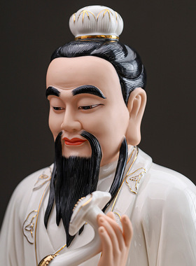 陶瓷三清道祖摆件太上老君灵宝天尊元始天尊三清神像道家祖师爷像