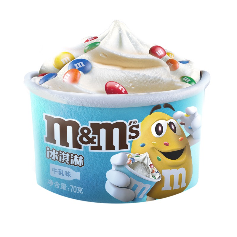 【包邮】10杯 M豆冰淇淋 M&M's迷你牛乳味巧克力豆冰激凌雪糕冷饮-图3