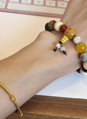 西藏拉萨桑耶寺十八籽手串菩提女手链男款白玉菩提串珠佛珠盘