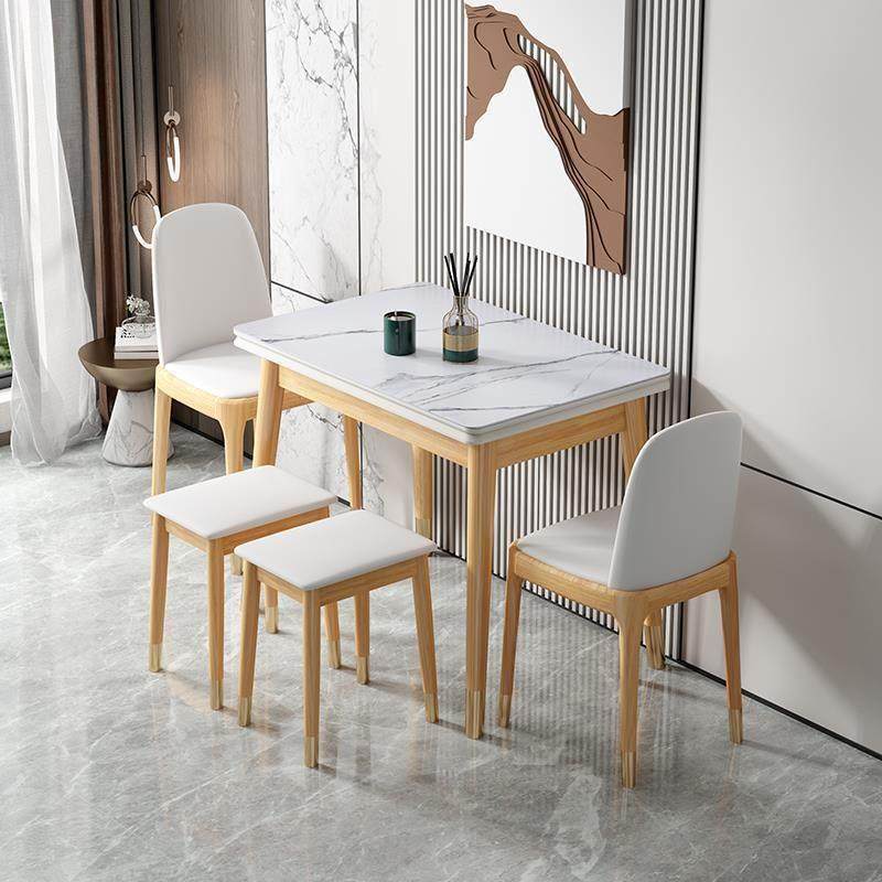 【香港包邮】可折叠式小户型岩板餐桌椅组合现代轻奢伸缩实木家用,淘宝优惠券,粉丝福利购,淘宝优惠卷