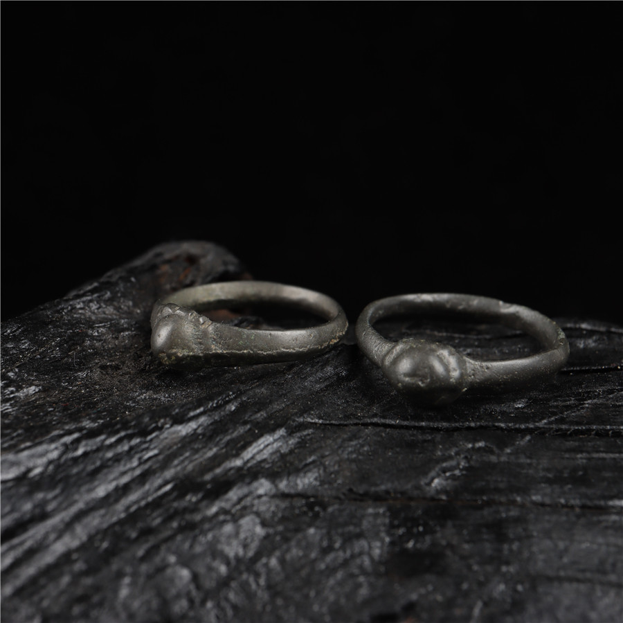 元代老托甲戒指黑漆古天铁皮壳千年老戒指首饰传世文玩包老到代